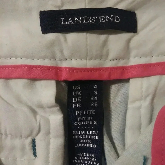 Lands End Green Print Capris Pants - Picture 4 of 7